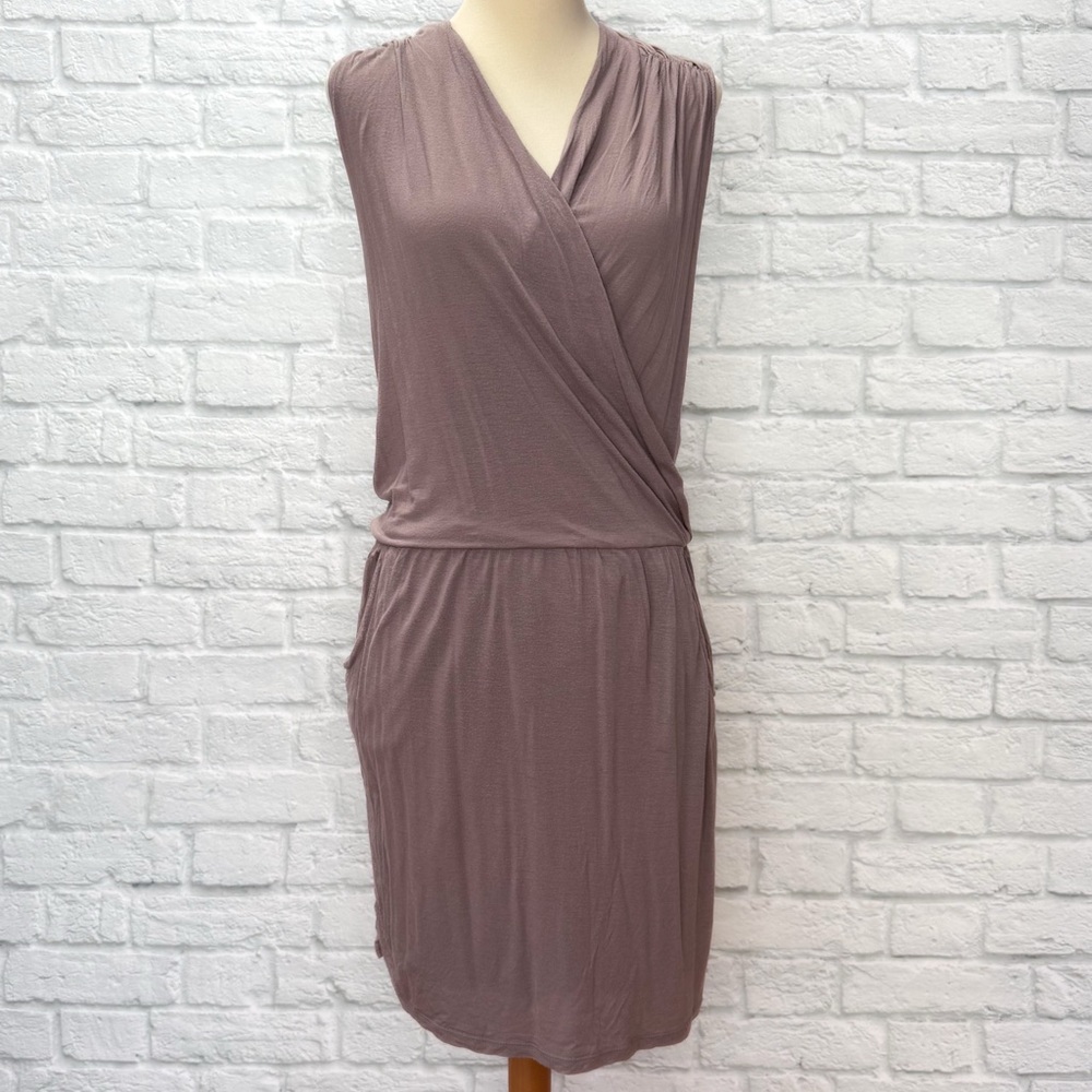 ATHLETA mauve pink/purple Grecian drape dress, S.